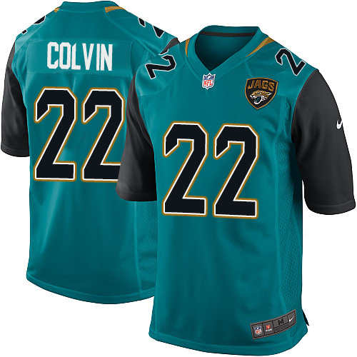 Men's Game Aaron Colvin Nike Jersey Teal Green Home - #22 NFL Jacksonville Jaguars